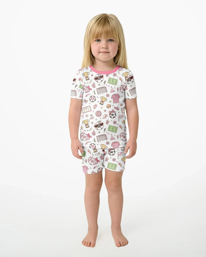 Schlafanzug-Set zweiteilig, kurze Ärmel, kurze Hose, Bambus