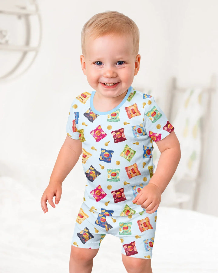 Schlafanzug-Set zweiteilig, kurze Ärmel, kurze Hose, Bambus