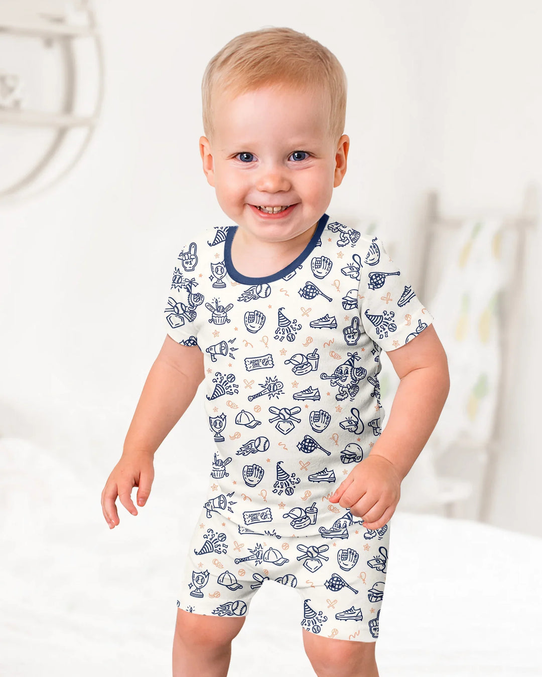 Schlafanzug-Set zweiteilig, kurze Ärmel, kurze Hose, Bambus