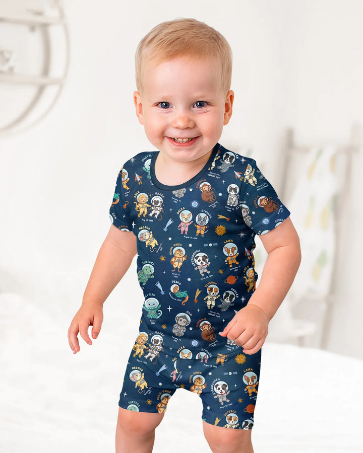 Schlafanzug-Set zweiteilig, kurze Ärmel, kurze Hose, Bambus