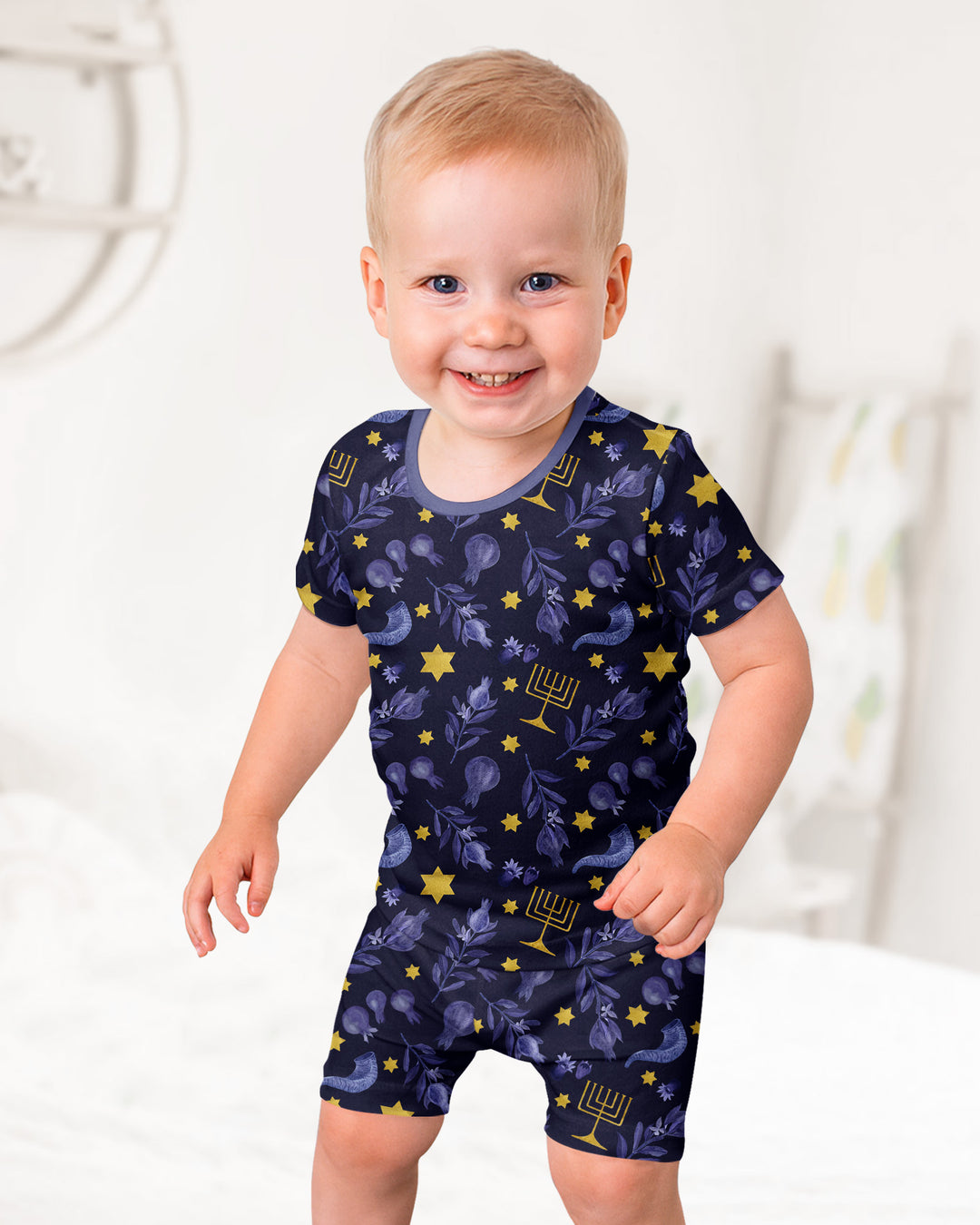 Schlafanzug-Set zweiteilig, kurze Ärmel, kurze Hose, Bambus