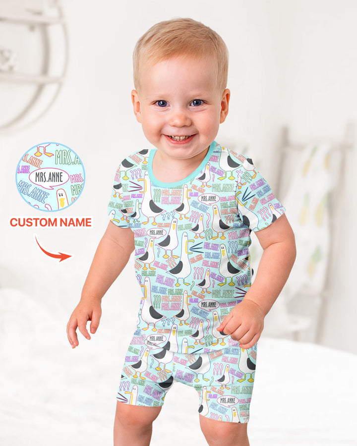 Schlafanzug-Set zweiteilig, kurze Ärmel, kurze Hose, Bambus