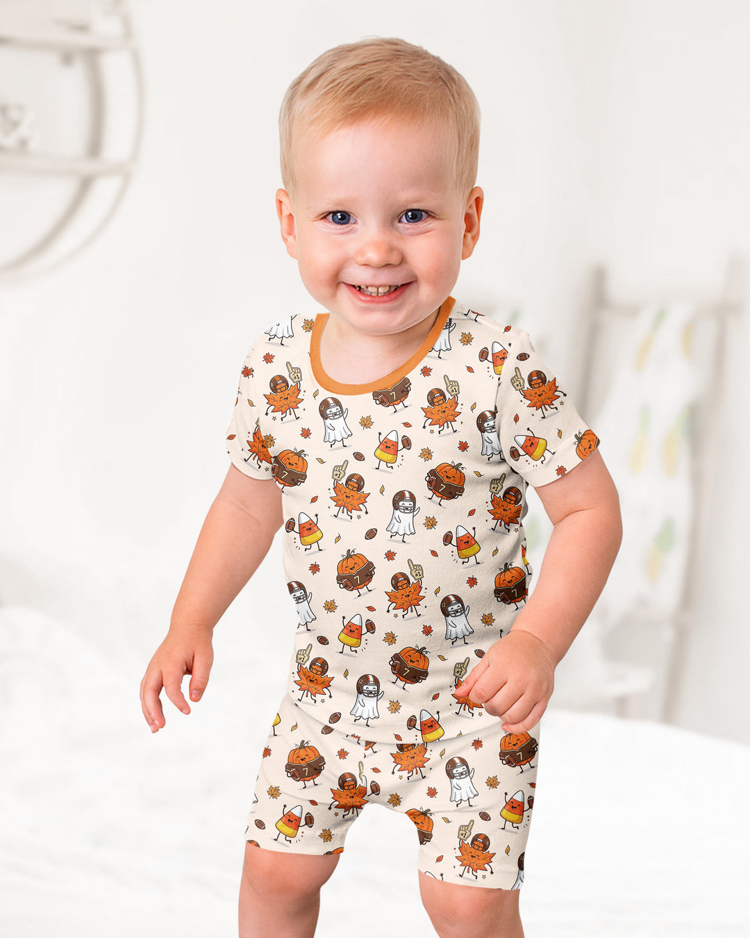 Schlafanzug-Set zweiteilig, kurze Ärmel, kurze Hose, Bambus