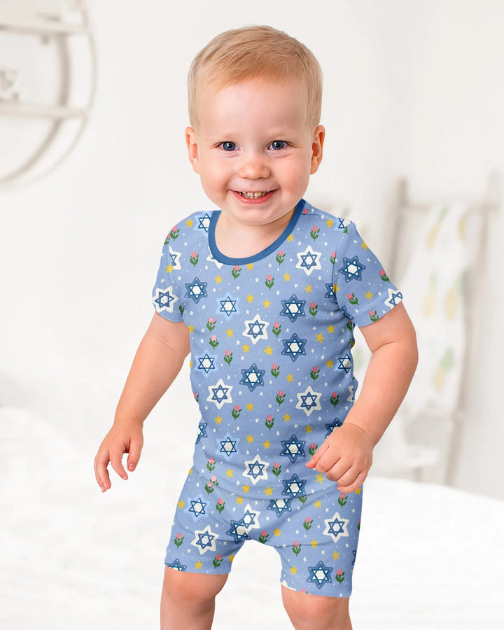 Schlafanzug-Set zweiteilig, kurze Ärmel, kurze Hose, Bambus