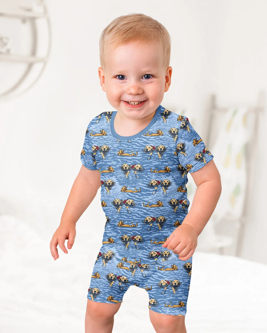Schlafanzug-Set zweiteilig, kurze Ärmel, kurze Hose, Bambus