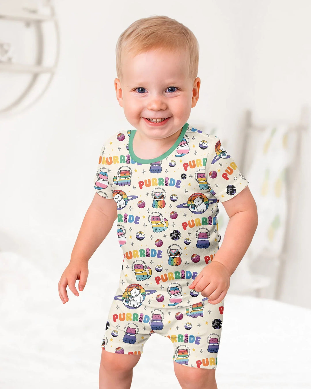 Schlafanzug-Set zweiteilig, kurze Ärmel, kurze Hose, Bambus