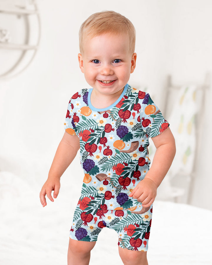 Schlafanzug-Set zweiteilig, kurze Ärmel, kurze Hose, Bambus