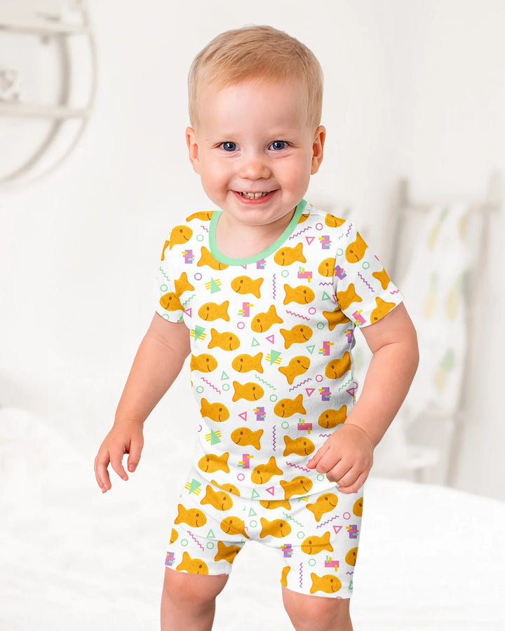 Schlafanzug-Set zweiteilig, kurze Ärmel, kurze Hose, Bambus