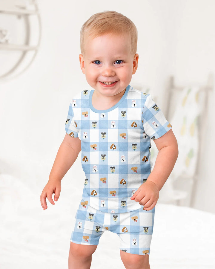 Schlafanzug-Set zweiteilig, kurze Ärmel, kurze Hose, Bambus