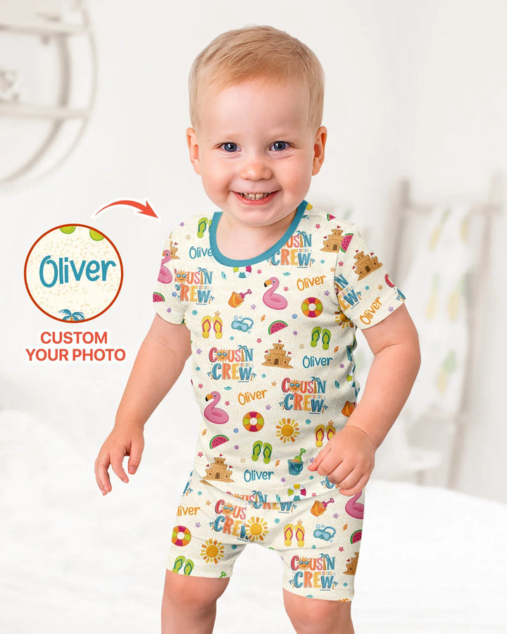 Schlafanzug-Set zweiteilig, kurze Ärmel, kurze Hose, Bambus