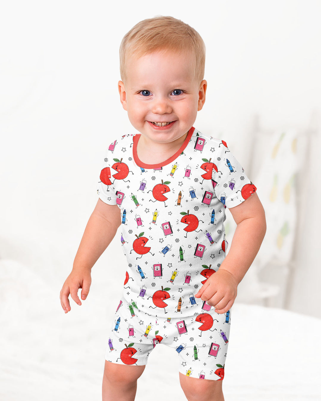 Schlafanzug-Set zweiteilig, kurze Ärmel, kurze Hose, Bambus