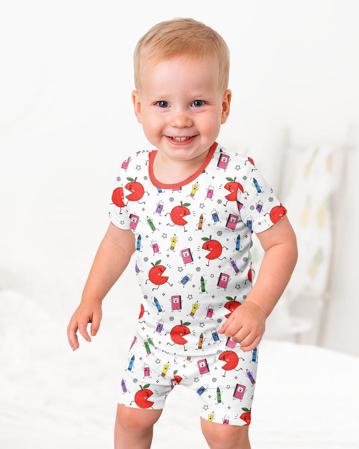 Schlafanzug-Set zweiteilig, kurze Ärmel, kurze Hose, Bambus