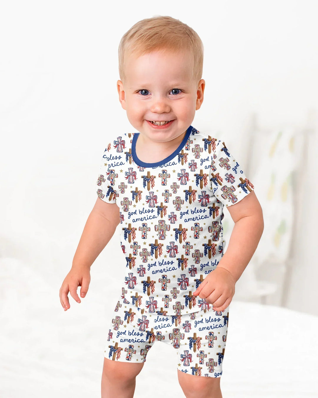 Schlafanzug-Set zweiteilig, kurze Ärmel, kurze Hose, Bambus
