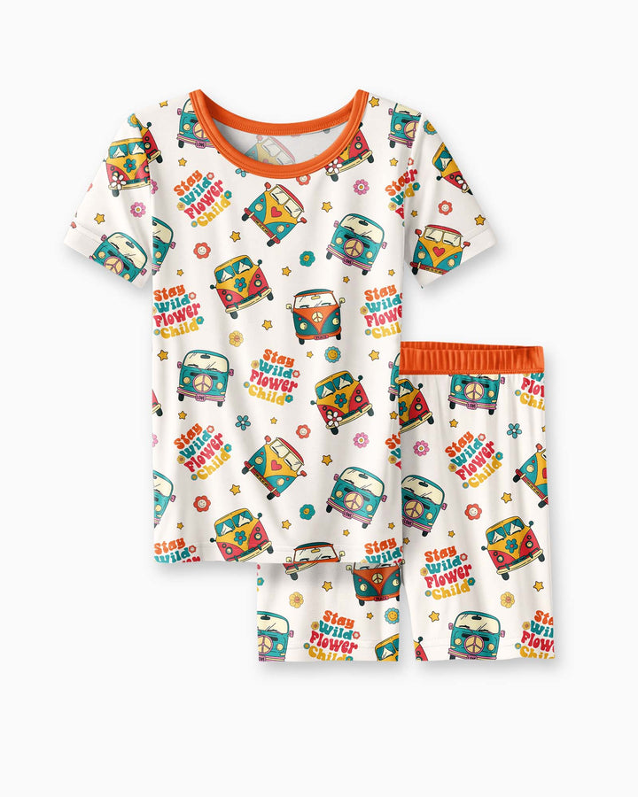 Schlafanzug-Set zweiteilig, kurze Ärmel, kurze Hose, Bambus