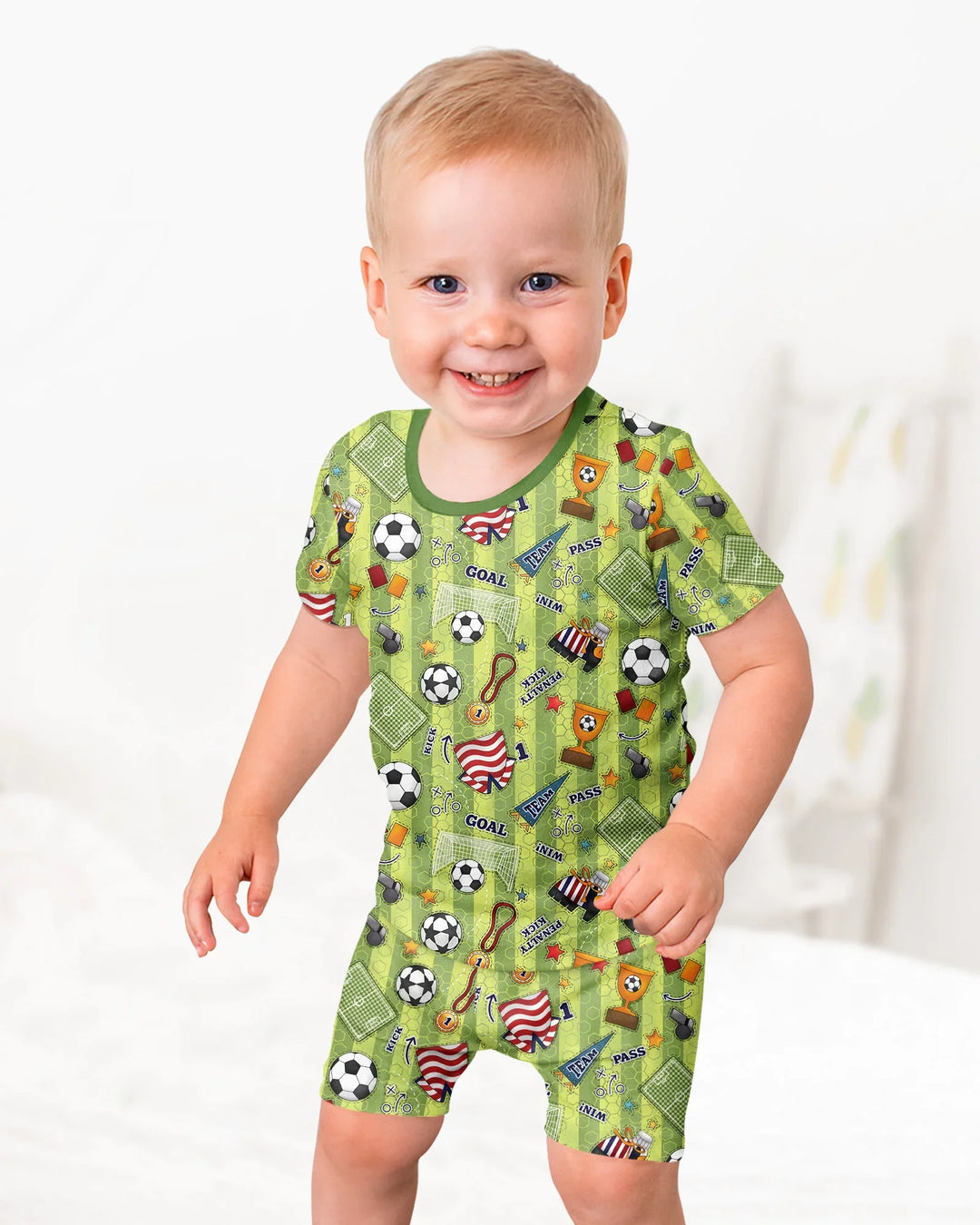 Schlafanzug-Set zweiteilig, kurze Ärmel, kurze Hose, Bambus