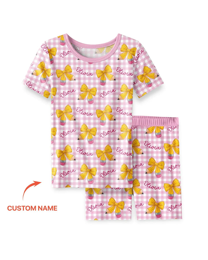 Schlafanzug-Set zweiteilig, kurze Ärmel, kurze Hose, Bambus