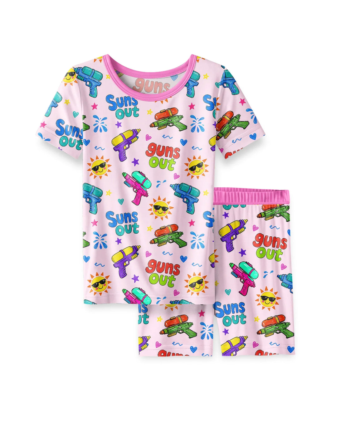 Schlafanzug-Set zweiteilig, kurze Ärmel, kurze Hose, Bambus
