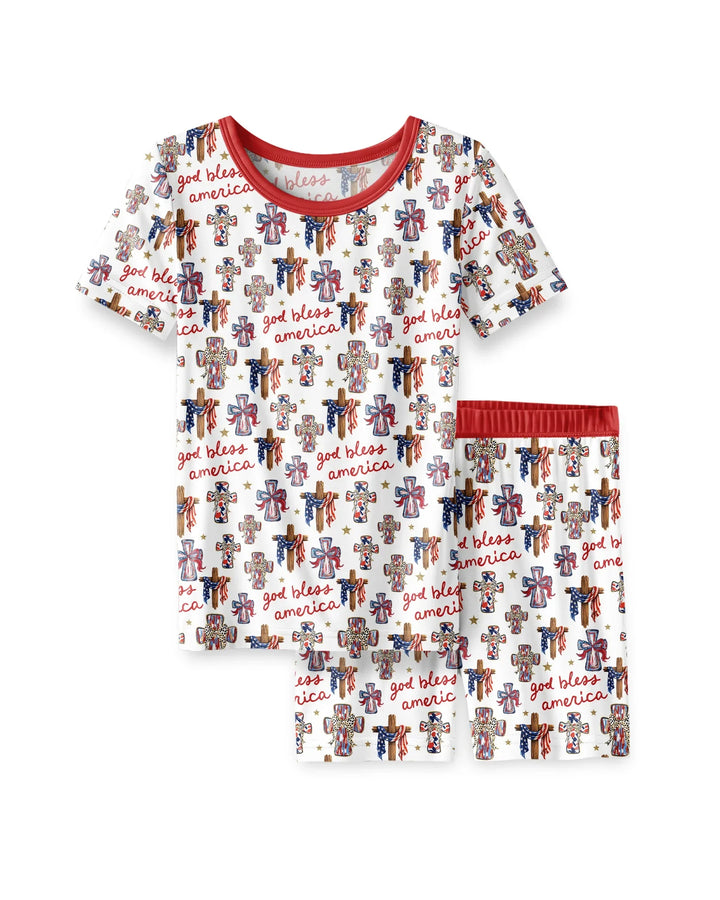 Schlafanzug-Set zweiteilig, kurze Ärmel, kurze Hose, Bambus