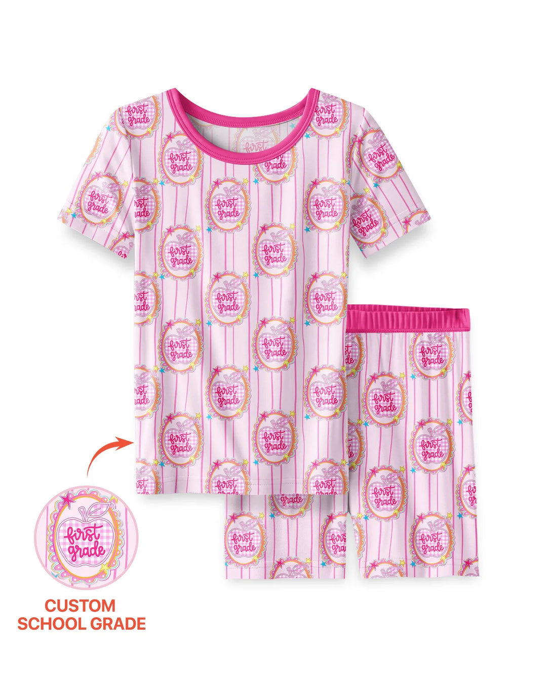 Schlafanzug-Set zweiteilig, kurze Ärmel, kurze Hose, Bambus