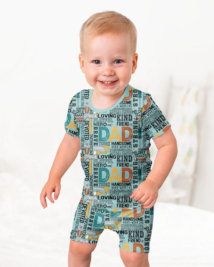 Template Zweiteiliges Pyjama-Set mit kurzen Ärmeln und Shorts