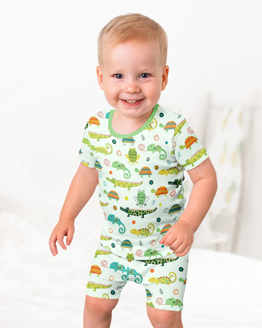 Swamp Buddies Bamboo Two Piece Short Sleeve Shorts Pajama Set