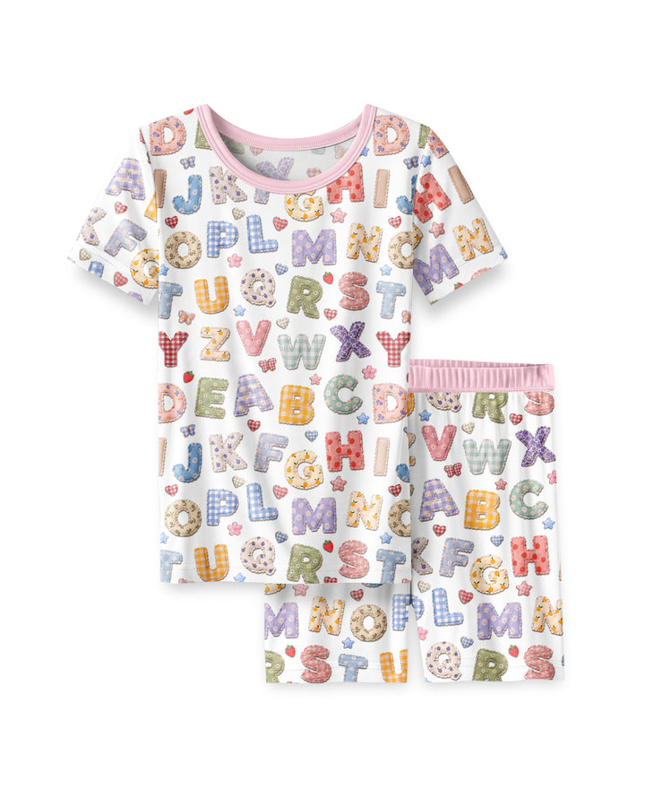 Schlafanzug-Set zweiteilig, kurze Ärmel, kurze Hose, Bambus