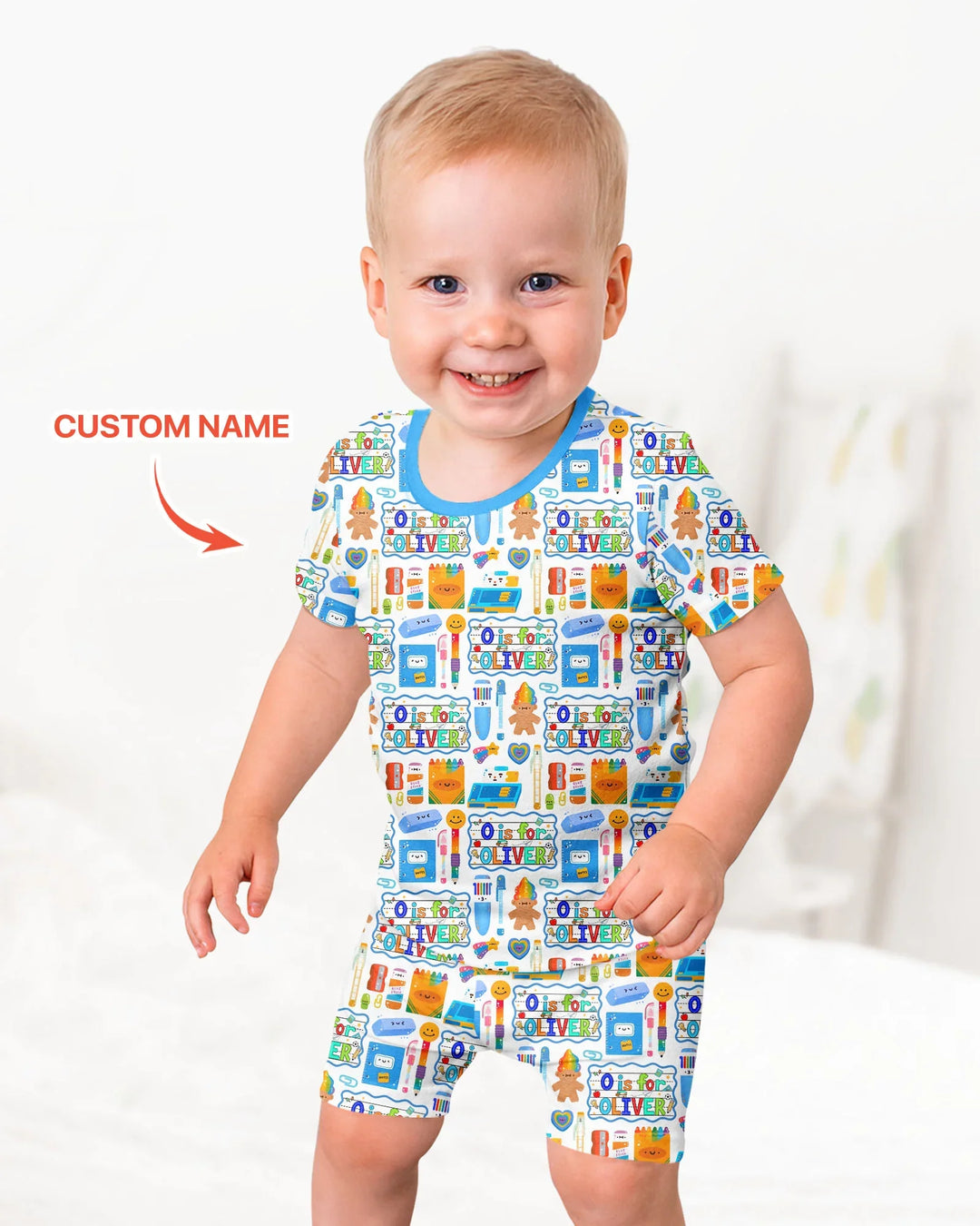 Schlafanzug-Set zweiteilig, kurze Ärmel, kurze Hose, Bambus