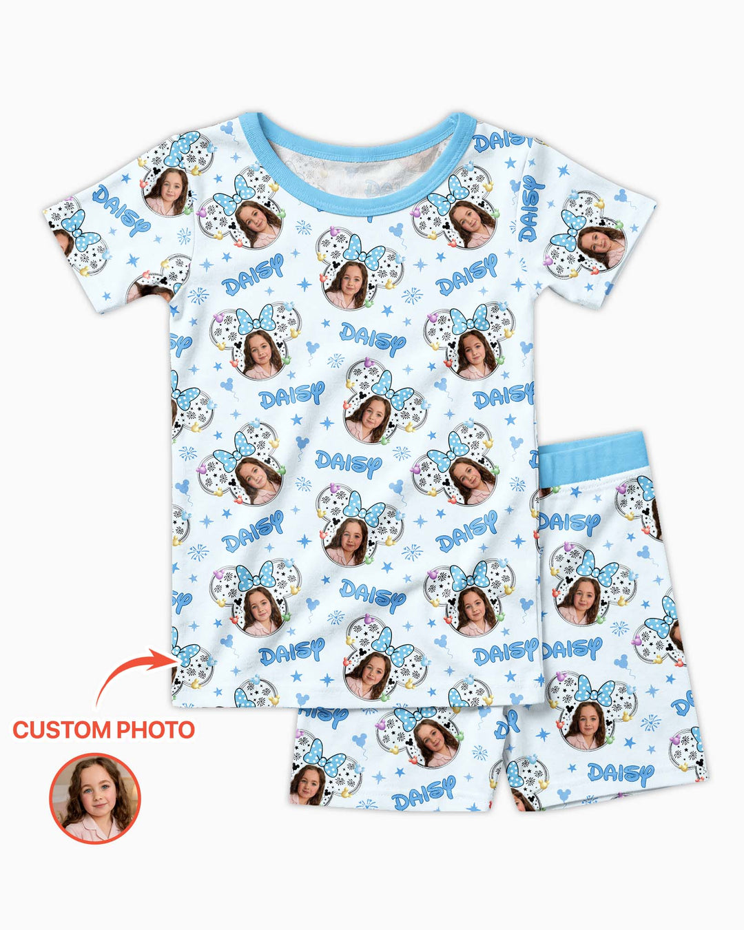 Zweiteiliges Pyjama-Set mit kurzen Ärmeln und Shorts im Sommer-Design