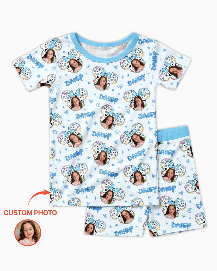 Zweiteiliges Pyjama-Set mit kurzen Ärmeln und Shorts im Sommer-Design