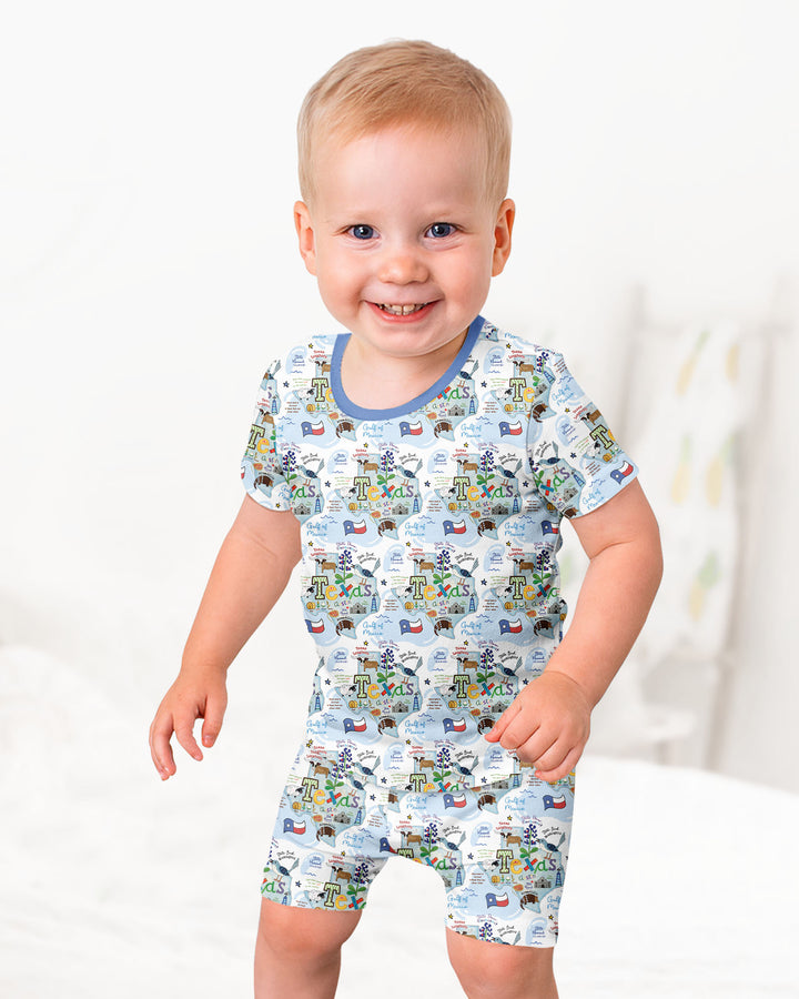 Schlafanzug-Set zweiteilig, kurze Ärmel, kurze Hose, Bambus