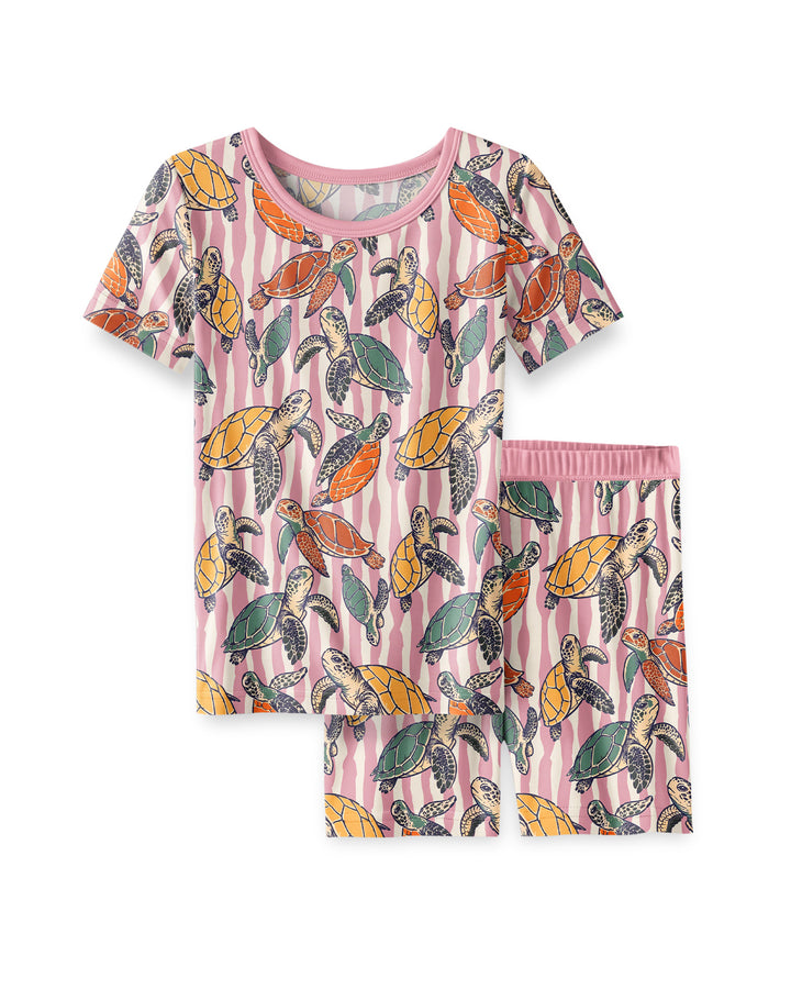 Template Zweiteiliges Pyjama-Set mit kurzen Ärmeln und Shorts