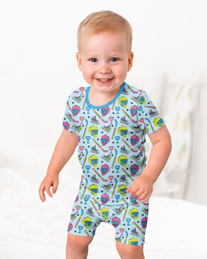 The Ice Hockey Princess Bamboo Two Piece Short Sleeve Shorts Pajama Set
