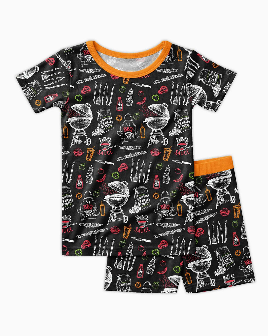 Template Zweiteiliges Pyjama-Set mit kurzen Ärmeln und Shorts