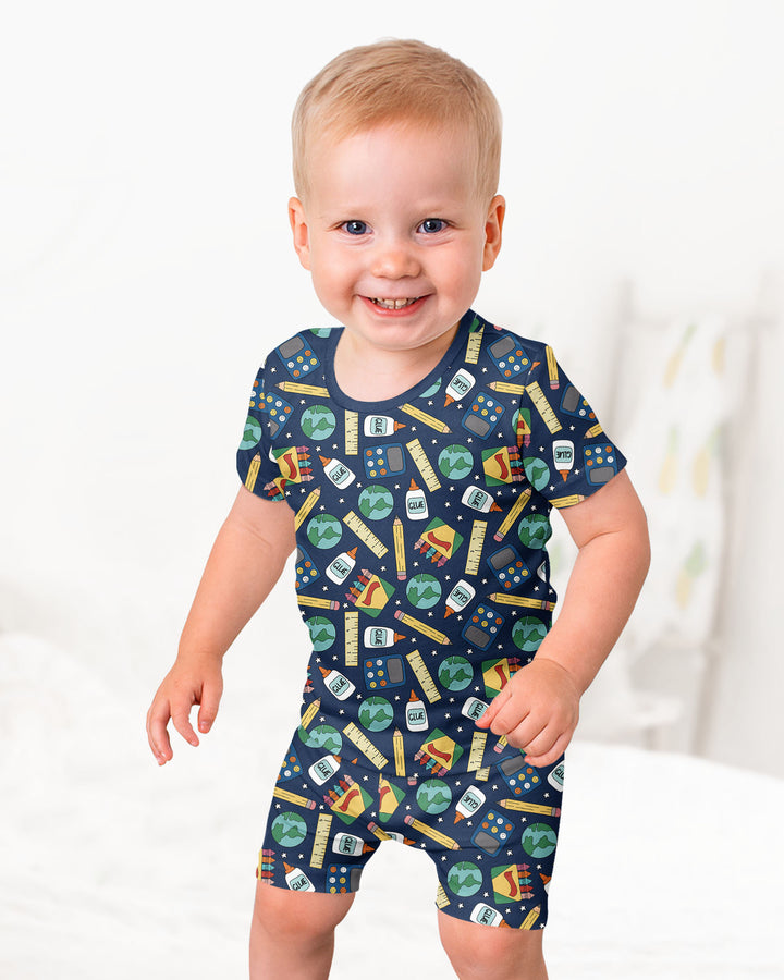 Schlafanzug-Set zweiteilig, kurze Ärmel, kurze Hose, Bambus