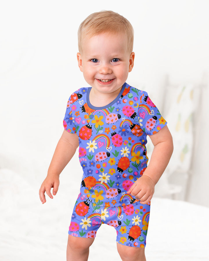 Marienkäfer Bambus Zweiteiliges Kurzarm-Shorts-Schlafanzugset
