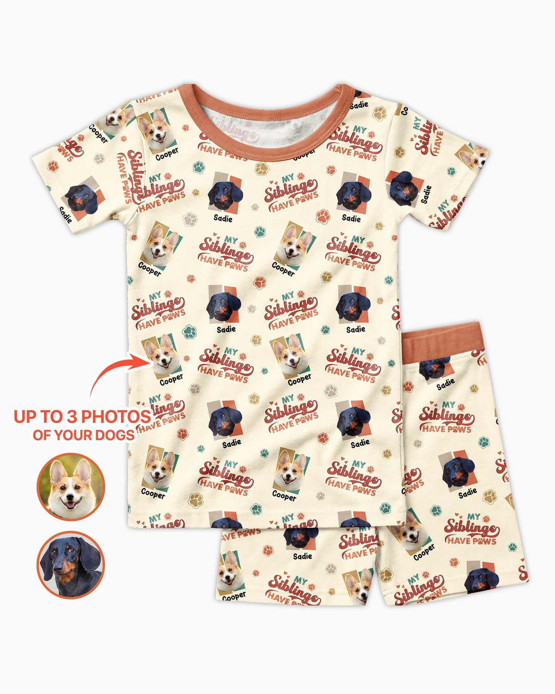 Zweiteiliges Pyjama-Set mit kurzen Ärmeln und Shorts im Sommer-Design