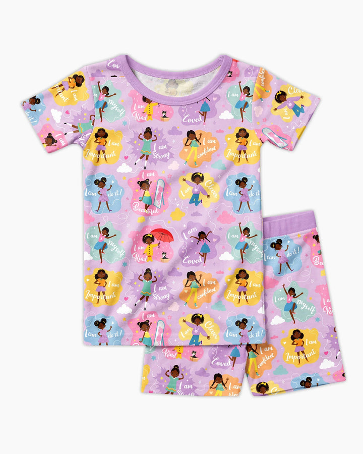 Schlafanzug-Set zweiteilig, kurze Ärmel, kurze Hose, Bambus