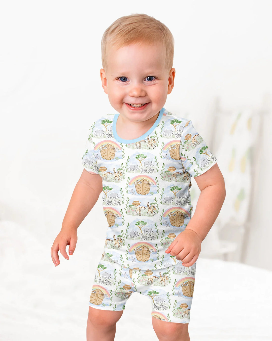 Schlafanzug-Set zweiteilig, kurze Ärmel, kurze Hose, Bambus
