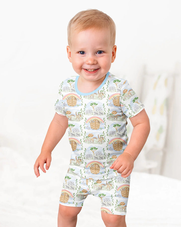 Schlafanzug-Set zweiteilig, kurze Ärmel, kurze Hose, Bambus
