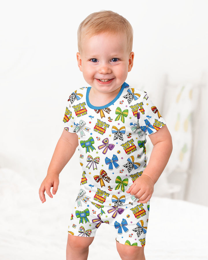 Schlafanzug-Set zweiteilig, kurze Ärmel, kurze Hose, Bambus
