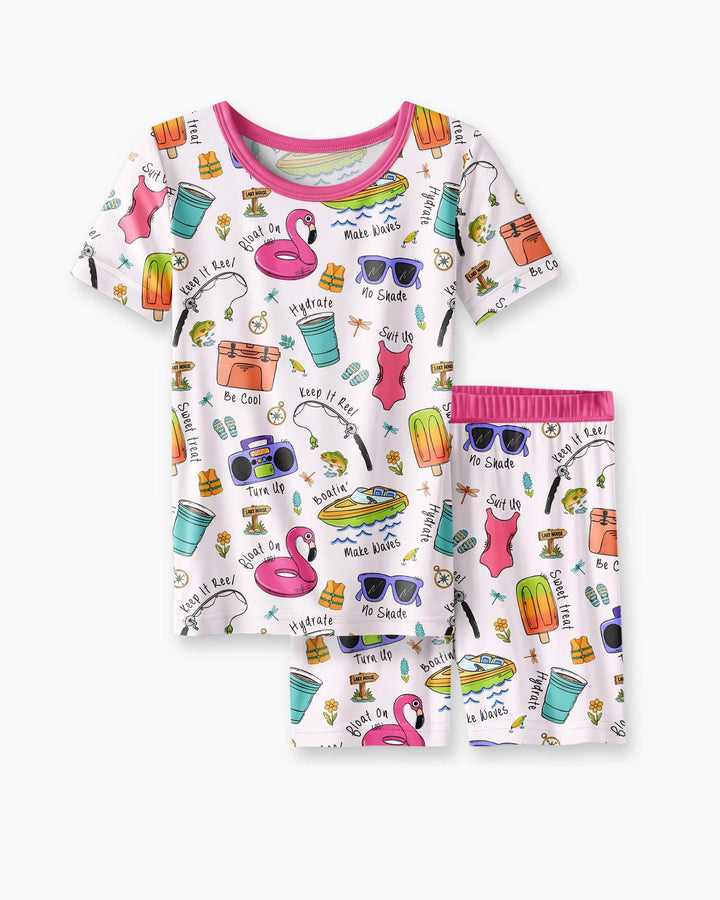 Lake Days Bamboo Two Piece Short Sleeve Shorts Pajama Set