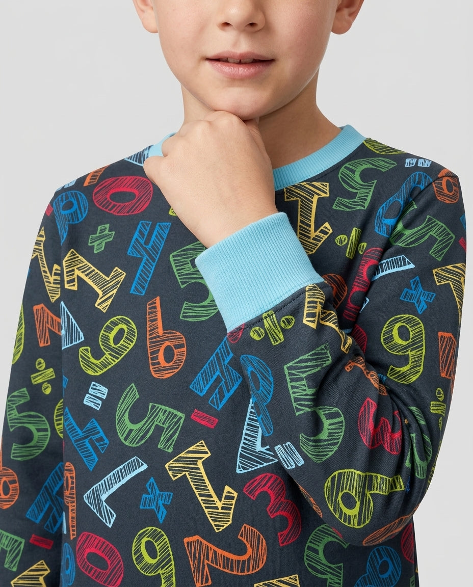 Zweiteiliges Langarm-Pyjama-Set mit Sommerfrüchten