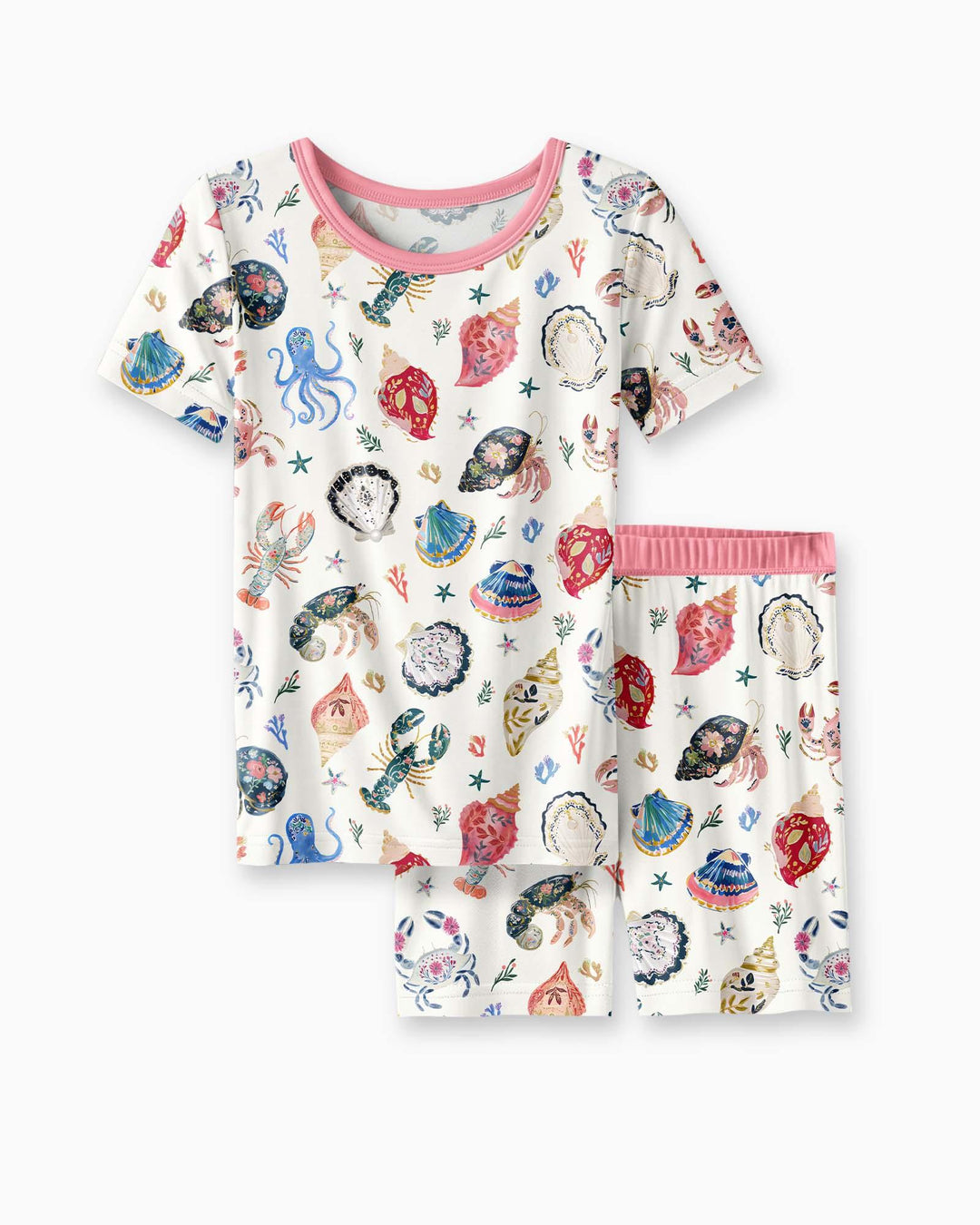 Schlafanzug-Set zweiteilig, kurze Ärmel, kurze Hose, Bambus
