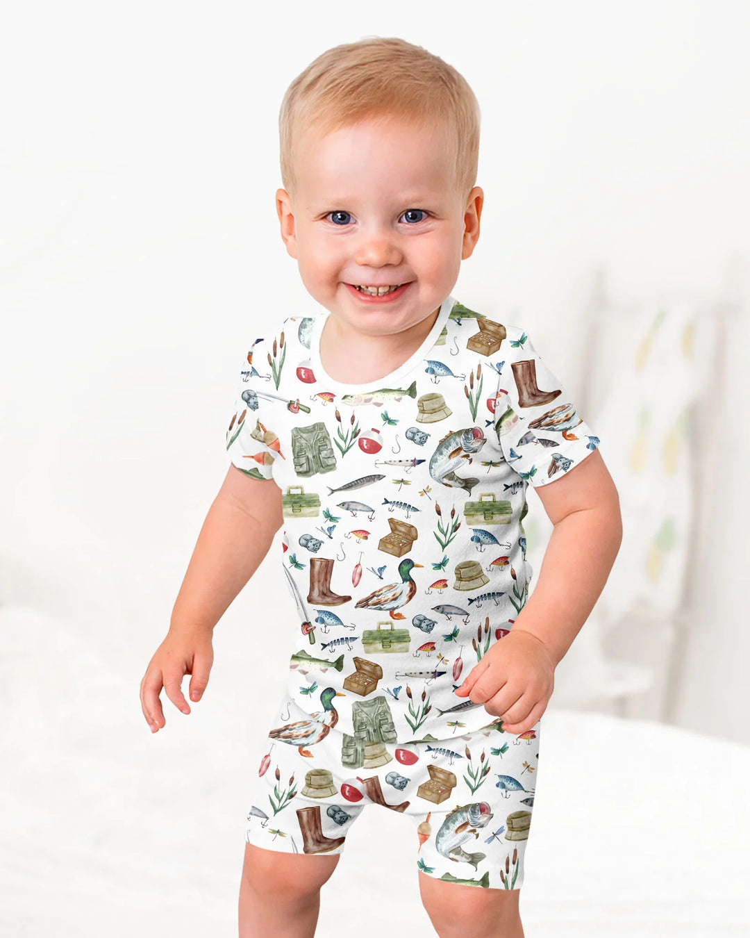 Schlafanzug-Set zweiteilig, kurze Ärmel, kurze Hose, Bambus