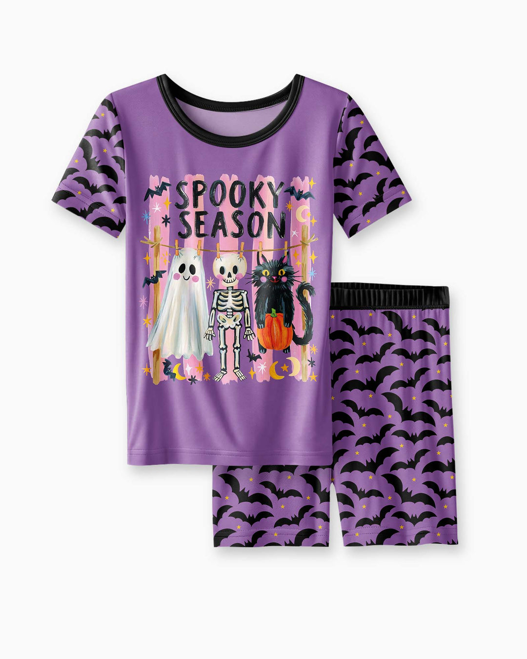 Bats & Boos Family Matching Bamboo Two Piece Short Sleeve Shorts Pajama Set