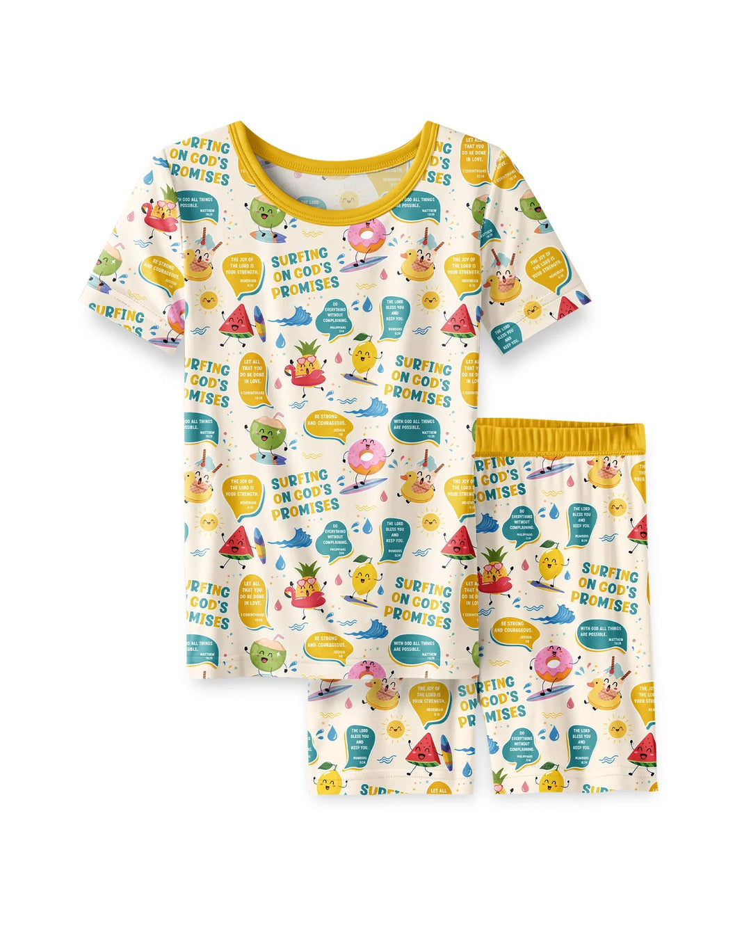Template Zweiteiliges Pyjama-Set mit kurzen Ärmeln und Shorts