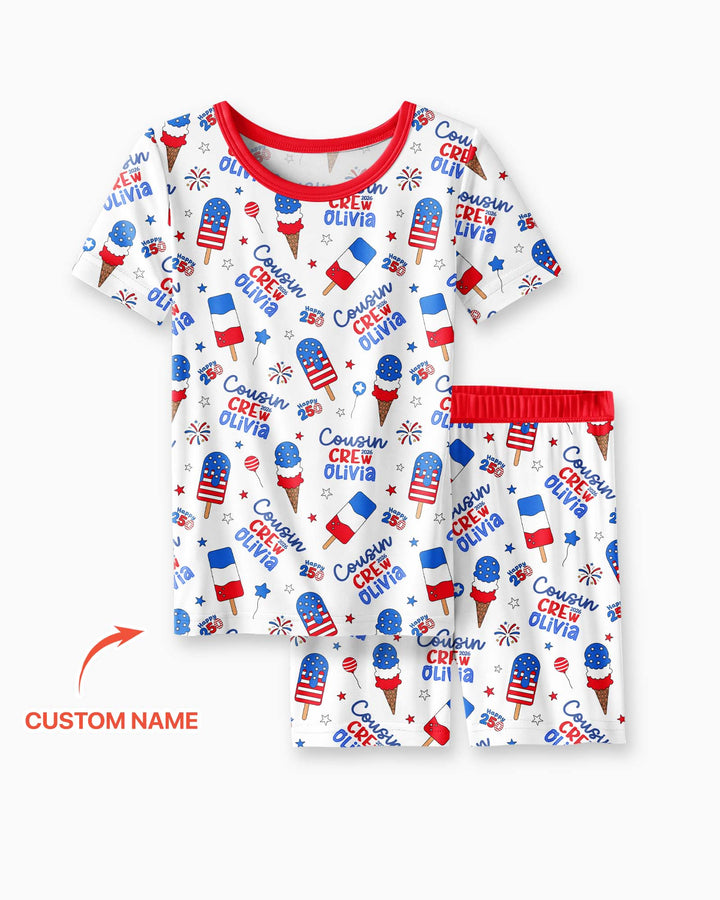 Schlafanzug-Set zweiteilig, kurze Ärmel, kurze Hose, Bambus