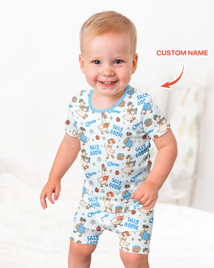 Schlafanzug-Set zweiteilig, kurze Ärmel, kurze Hose, Bambus