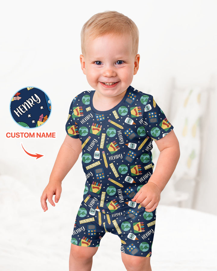 Schlafanzug-Set zweiteilig, kurze Ärmel, kurze Hose, Bambus