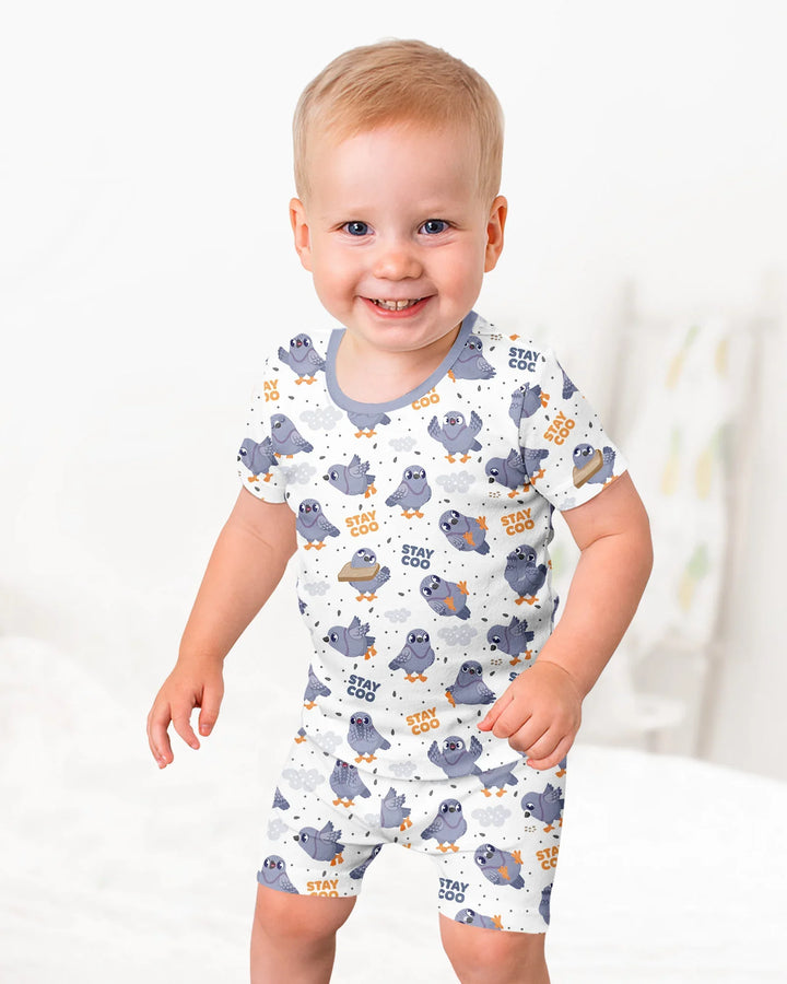 Schlafanzug-Set zweiteilig, kurze Ärmel, kurze Hose, Bambus